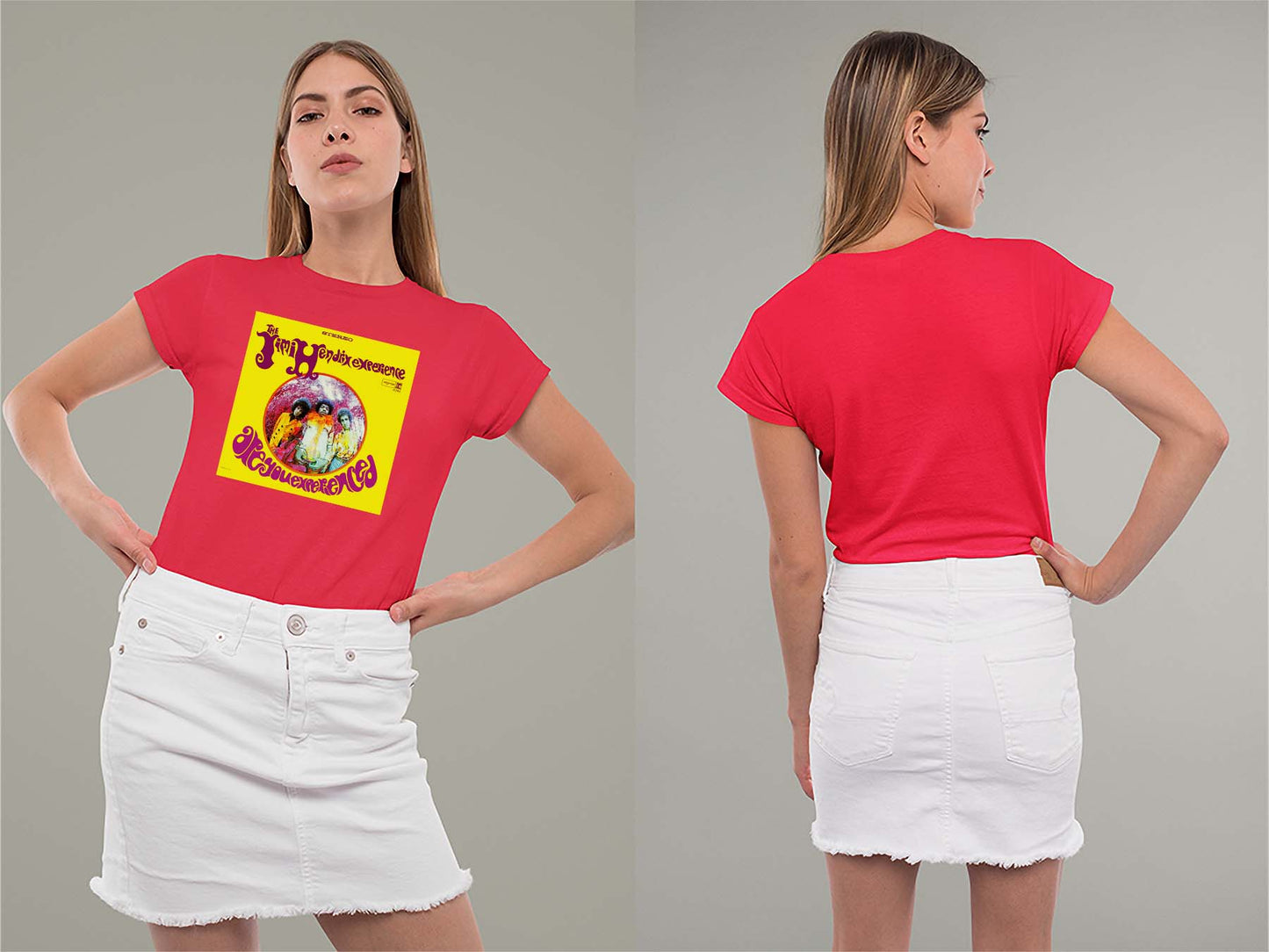 Are You Experienced Ladies Crew (Round) Neck Shirt Small Red