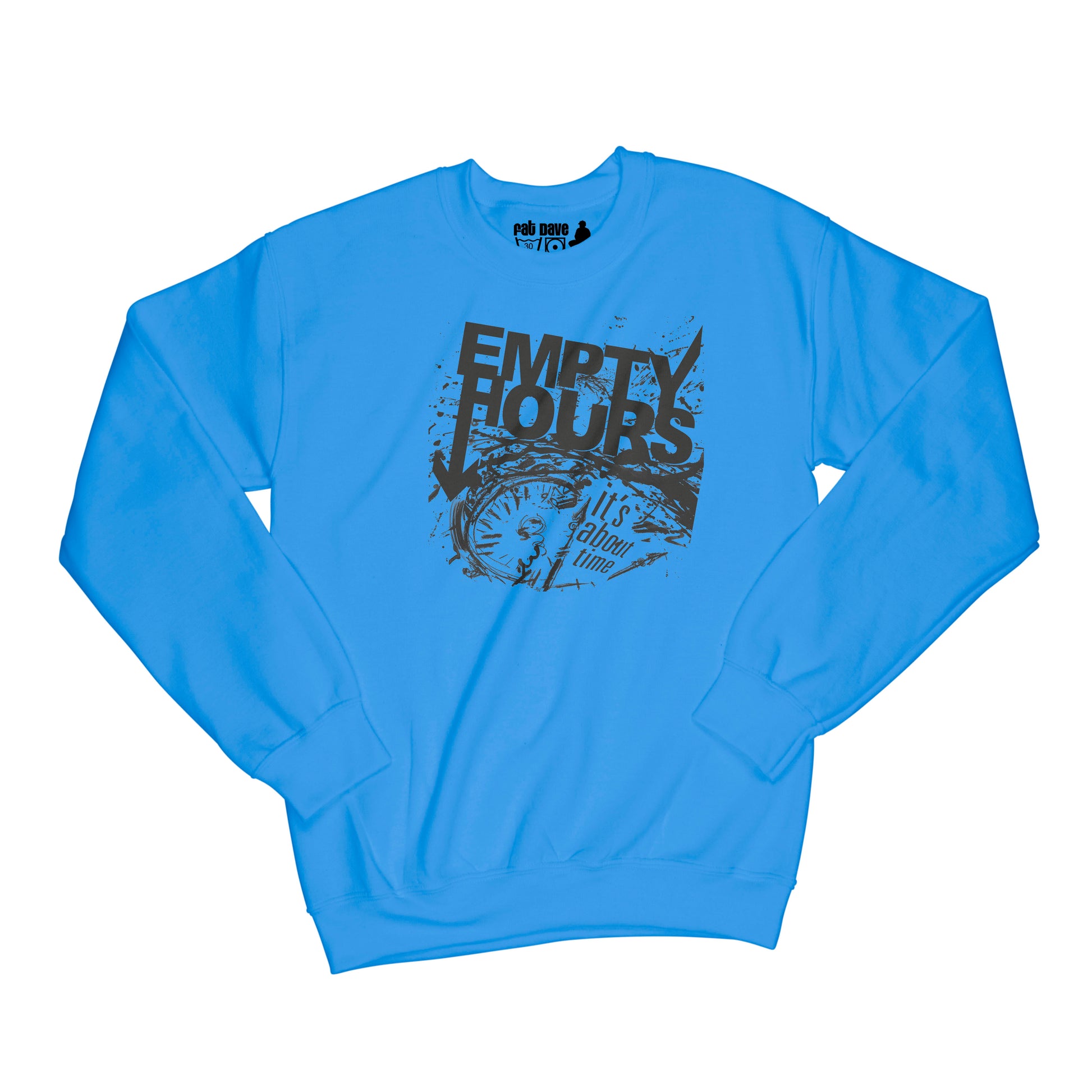 Brantford, Empty Hours, Fat Dave, It's About Time album cover, Musician, Sweatshirt, Heather Royal Blue/Black