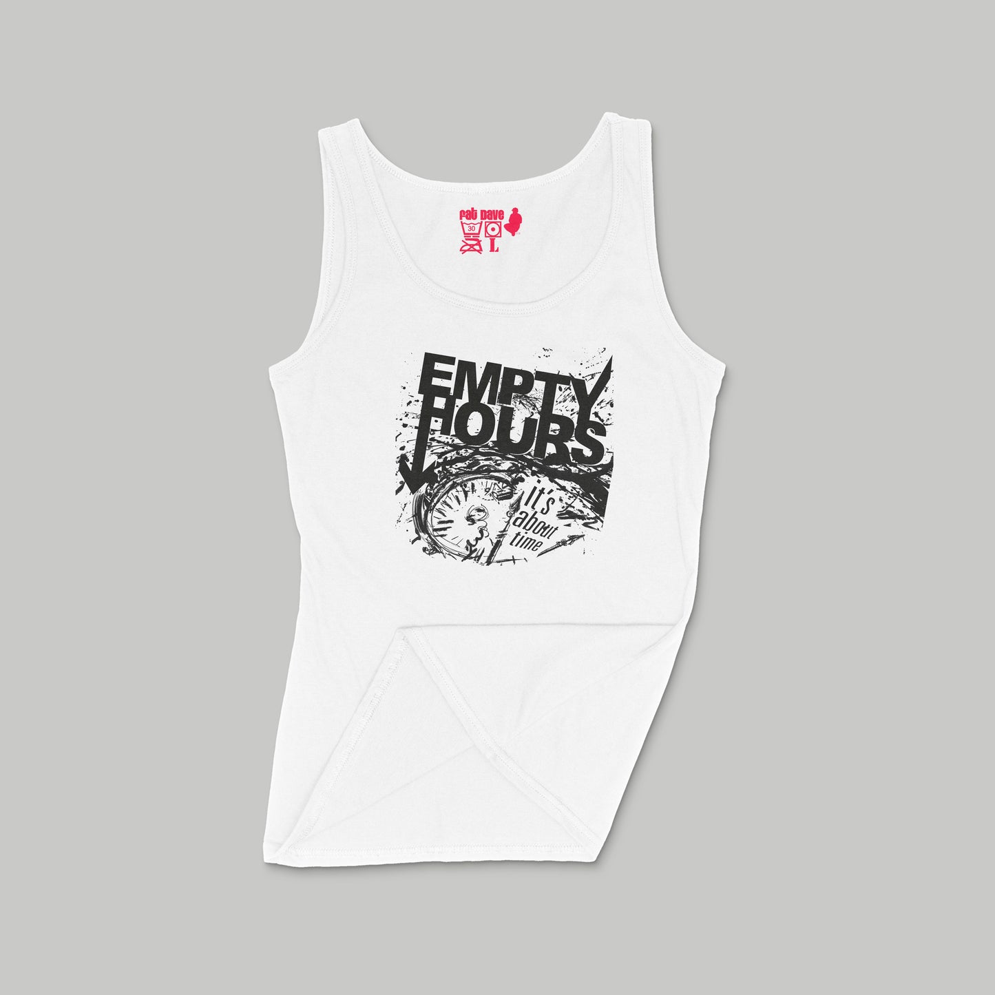 Brantford, Empty Hours, Fat Dave, It's About Time album cover, Ladies Tank Top, Musician, White