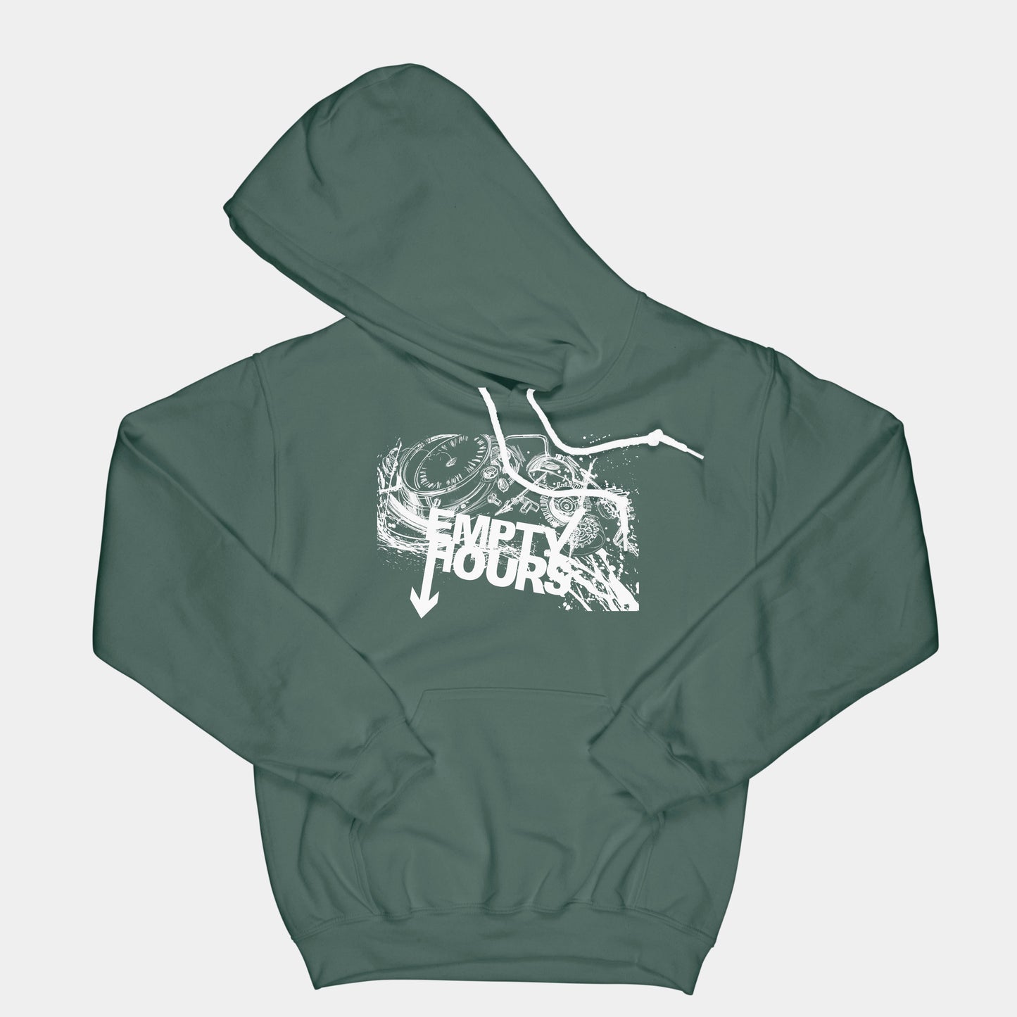 Band Logo, Brantford, Empty Hours, Fat Dave, Hoodie, Musician, Forest Green/White
