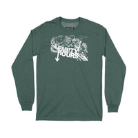 Band Logo, Brantford, Empty Hours, Fat Dave, Long Sleeve T-Shirt, Musician, Forest Green/White