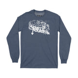 Band Logo, Brantford, Empty Hours, Fat Dave, Long Sleeve T-Shirt, Musician, Navy Blue/White