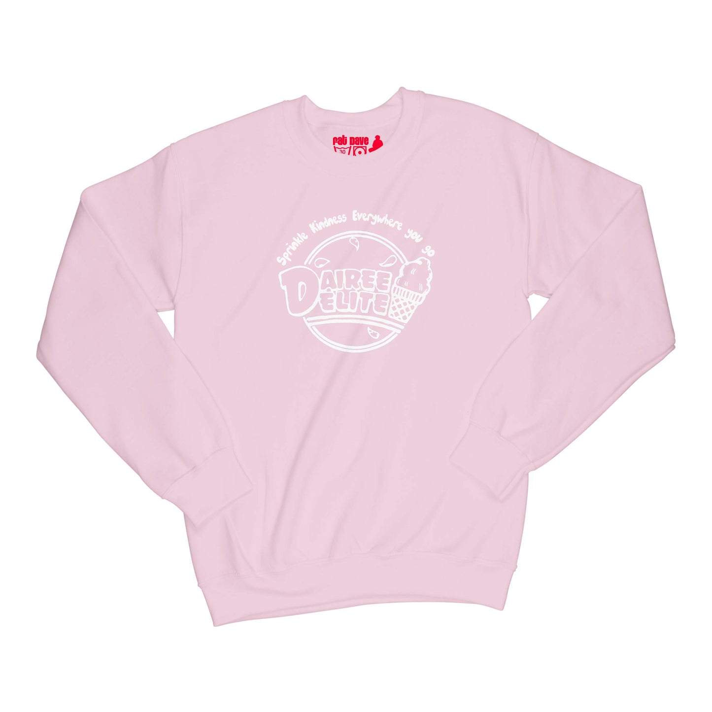 Dairee Delite 70th Anniversary Sprinkle Kindness Sweatshirt Small Light Pink