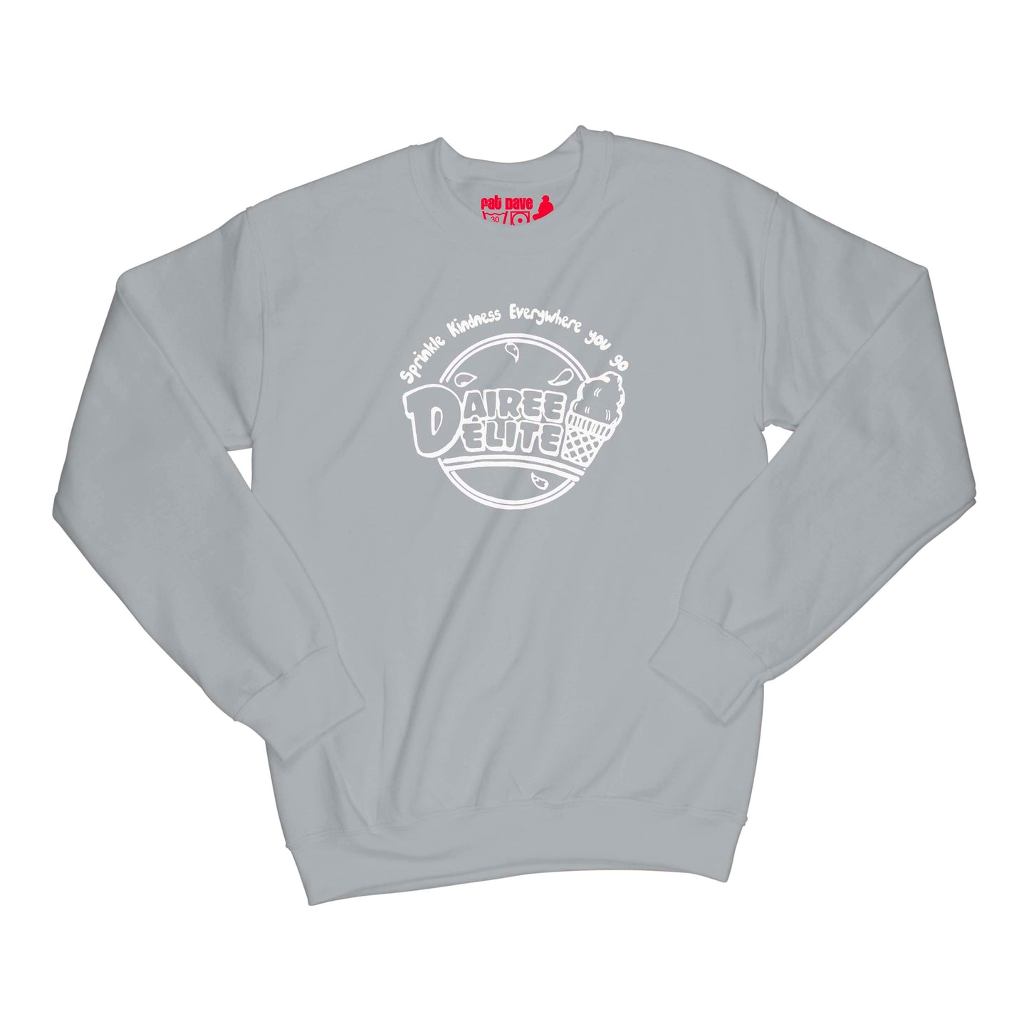 Dairee Delite 70th Anniversary Sprinkle Kindness Sweatshirt Small Sport Grey