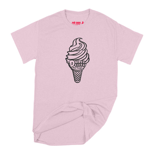 Dairee Delite 70th Anniversary Treat Yourself Cone T-Shirt Small Light Pink