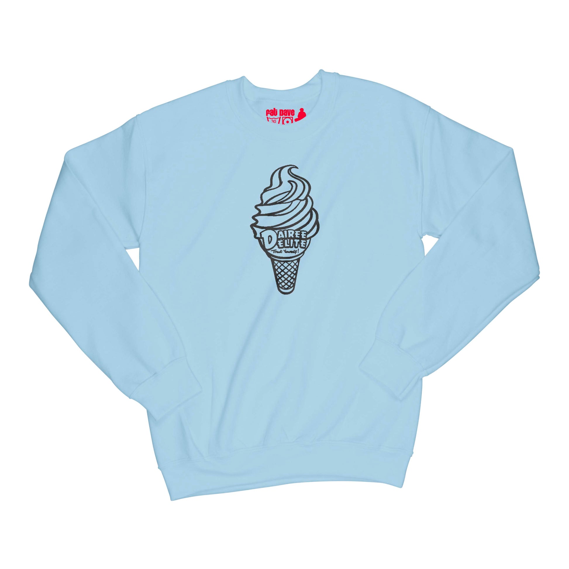 Dairee Delite 70th Anniversary Treat Yourself Cone Sweatshirt Small Light Blue