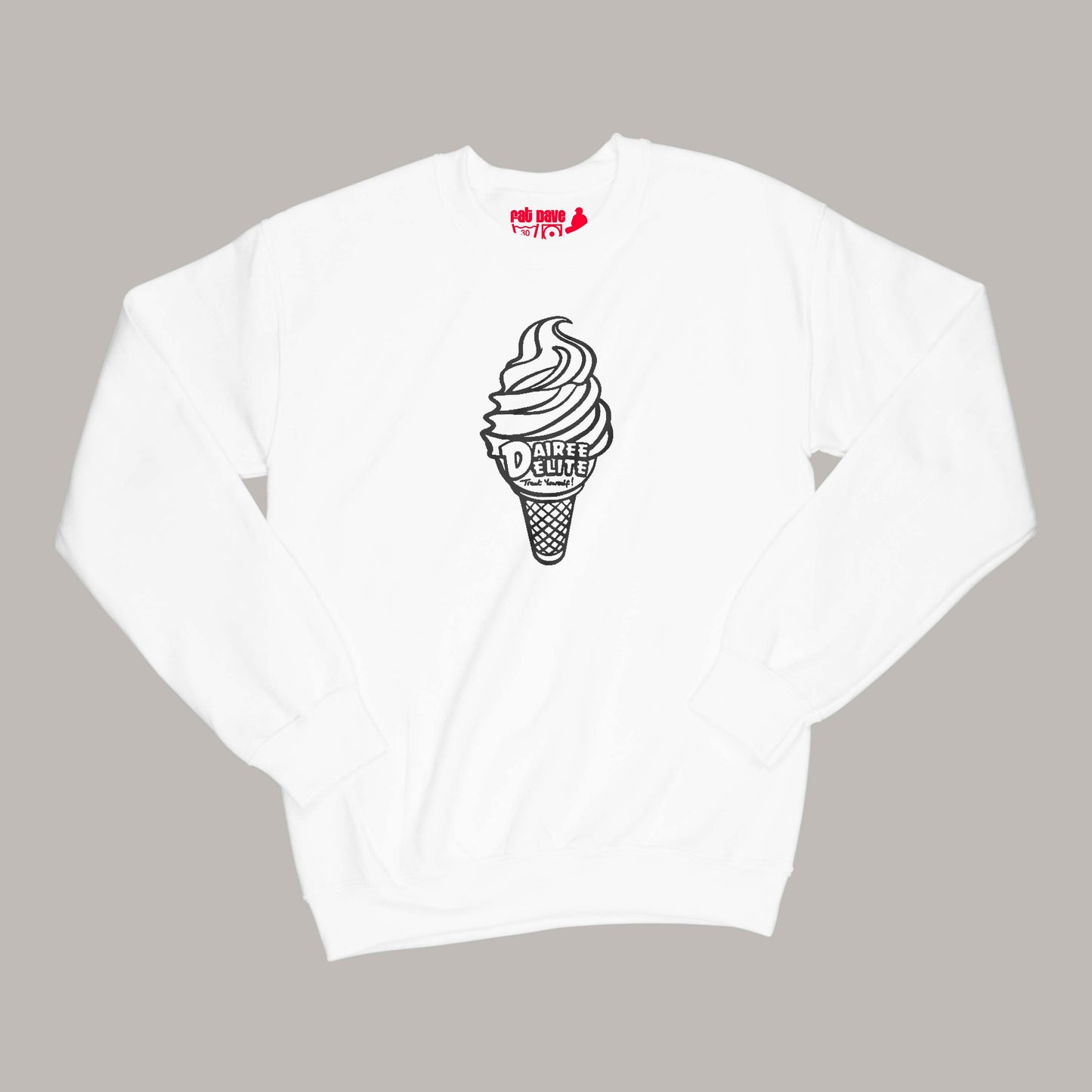 Dairee Delite 70th Anniversary Treat Yourself Cone Sweatshirt Small White