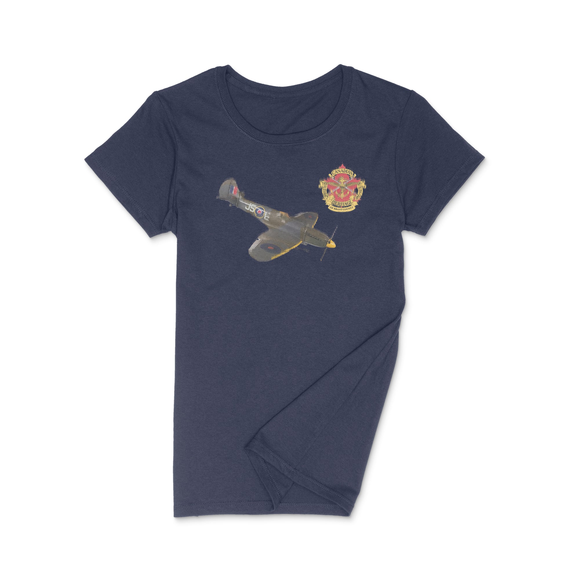 Brantford, Canadian Military Heritage Museum, Fat Dave, Ladies Round Neck, Museum, Spitfire, Navy Blue