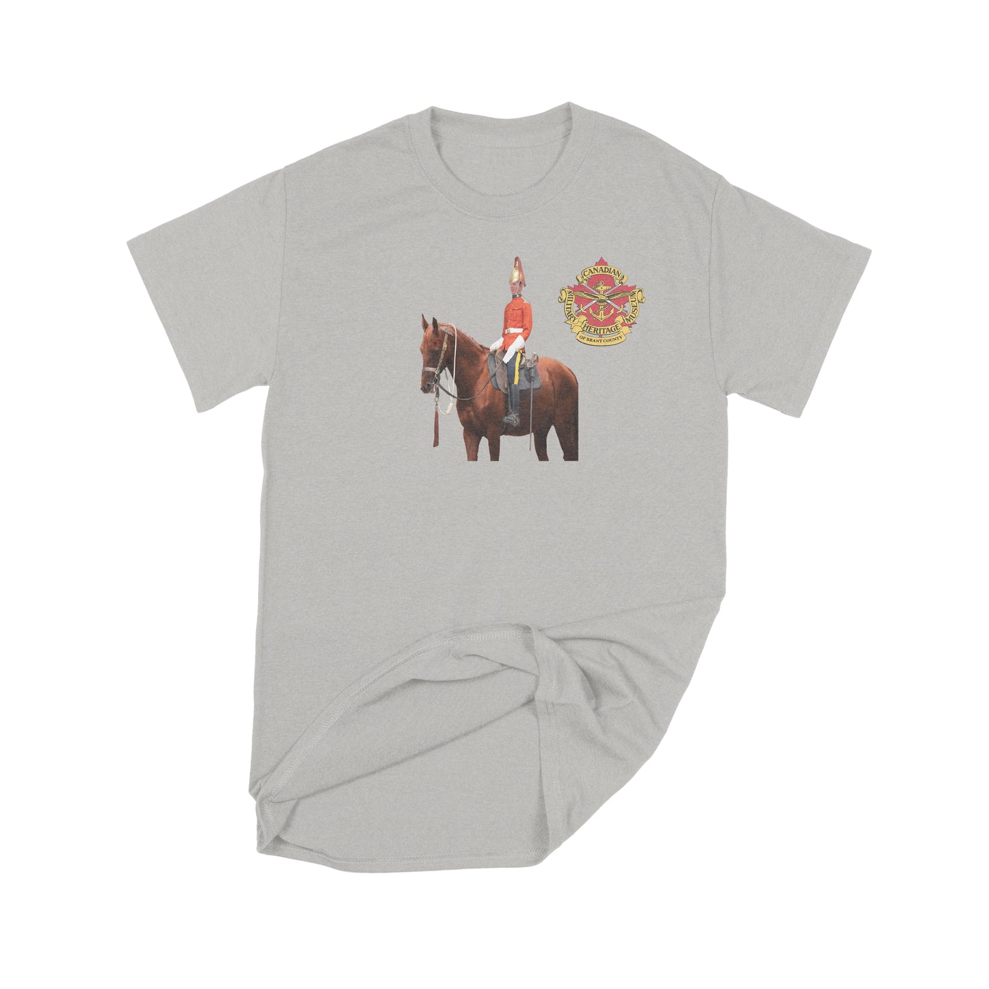 Brantford, Canadian Military Heritage Museum, Fat Dave, Mounted Dragoon, Museum, T-Shirt, Grey