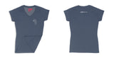 Avery Raquel Logo Ladies V-Neck Shirt Small Navy Blue