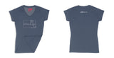 Avery Raquel Please Ladies V-Neck Shirt Small Navy Blue