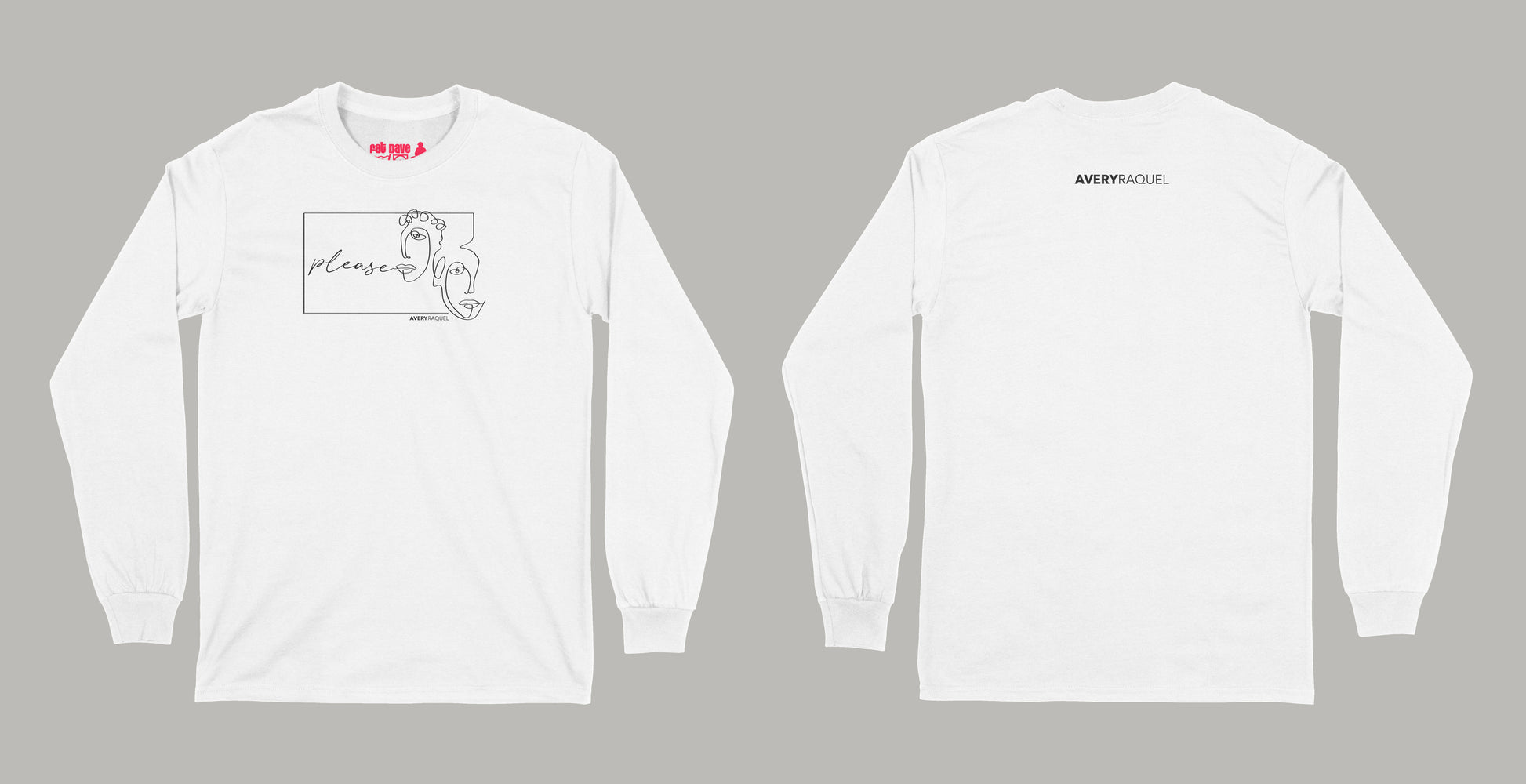 Avery Raquel Please Long Sleeve T-Shirt Small White