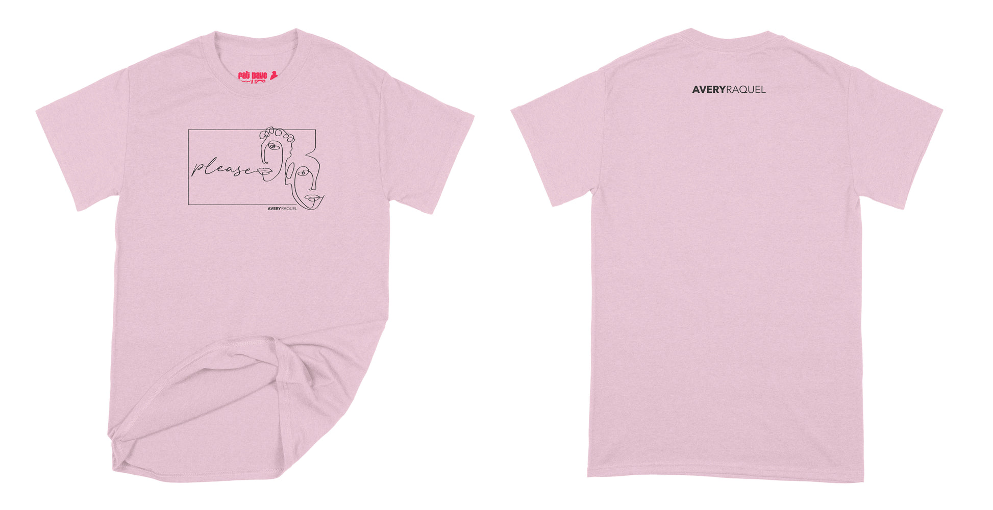 Avery Raquel Please T-Shirt Small Light Pink