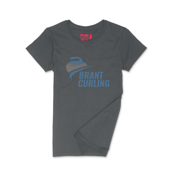 Brant Curling Club, brant_curling_logo, Brantford, Fat Dave, Ladies Crew Neck Shirt, Sports Organization, Black