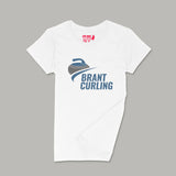 Brant Curling Club, brant_curling_logo, Brantford, Fat Dave, Ladies Crew Neck Shirt, Sports Organization, White