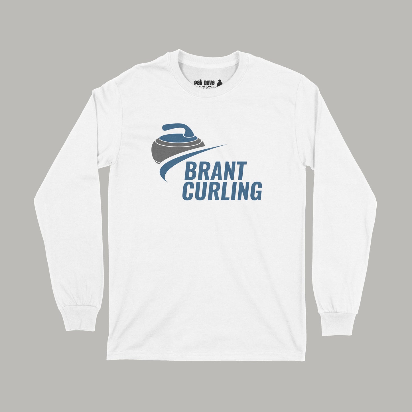Brant Curling Club, brant_curling_logo, Brantford, Fat Dave, Long Sleeve T-Shirt, Sports Organization, White