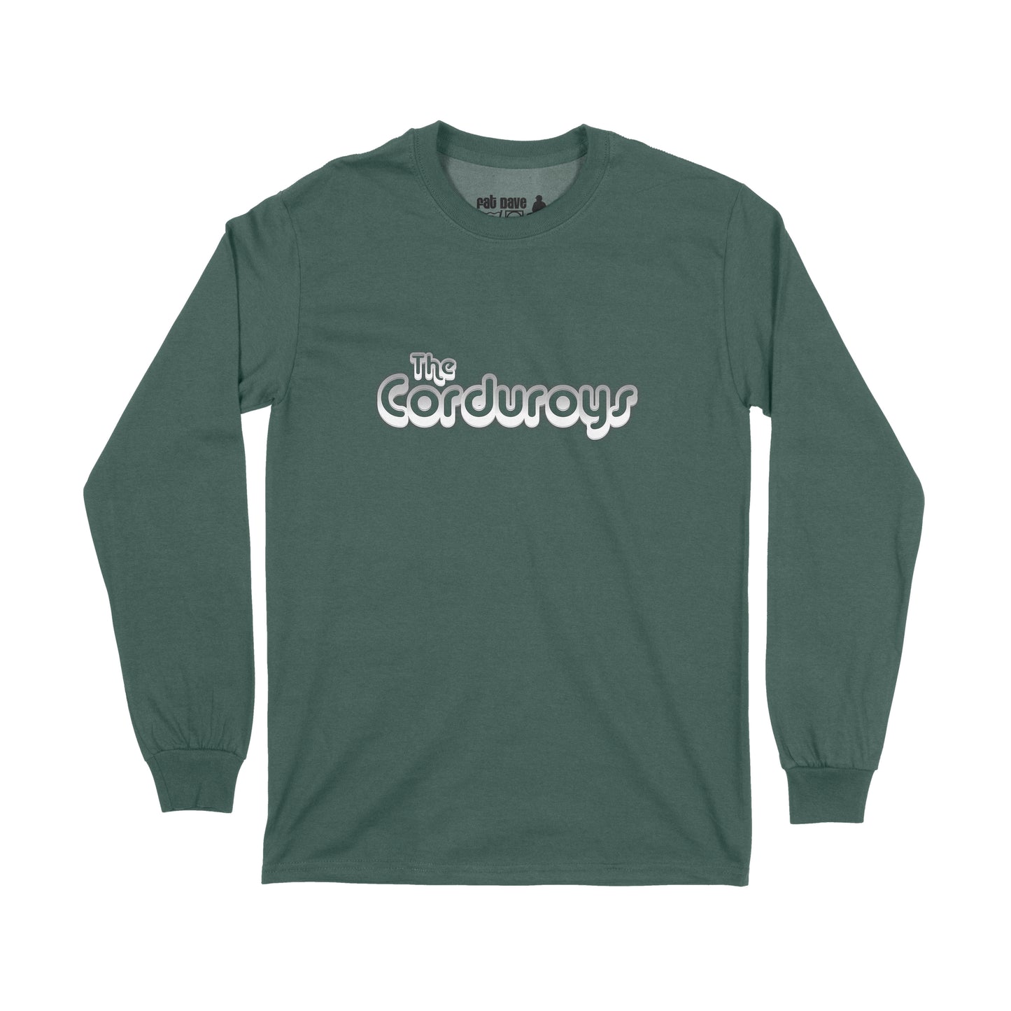 Brantford, Fat Dave, Long Sleeve T-Shirt, Musician, The Corduroys, Forest Green