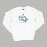 All Over The Map Studios Canada Sweatshirt Small White / Blues