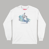 All Over The Map Studios Canada Long Sleeve T-Shirt Small White / Blues