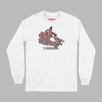 All Over The Map Studios Canada Long Sleeve T-Shirt Small White / Buffalo Plaid