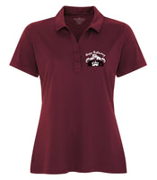 Major Ballachey Public School Bear Ladies Golf Shirt Small Maroon