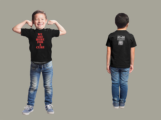 ALS Action Canada We are Here for a Cure Youth T-Shirt Youth Small Black