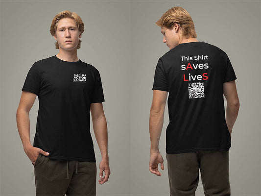 ALS Action Canada Saves Lives T-Shirt Small Black