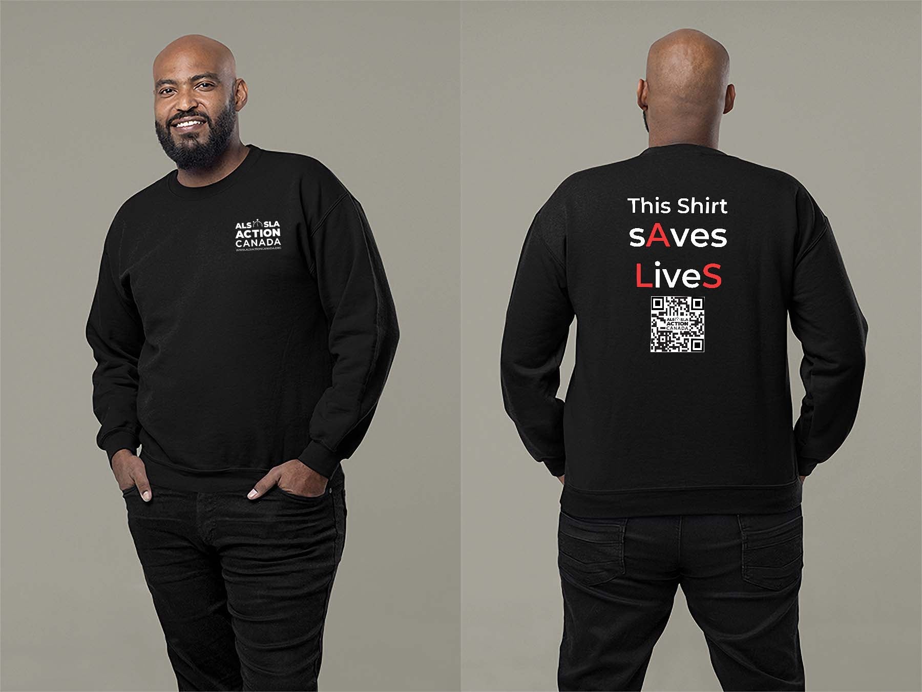 ALS Action Canada Saves Lives Sweatshirt Small Black