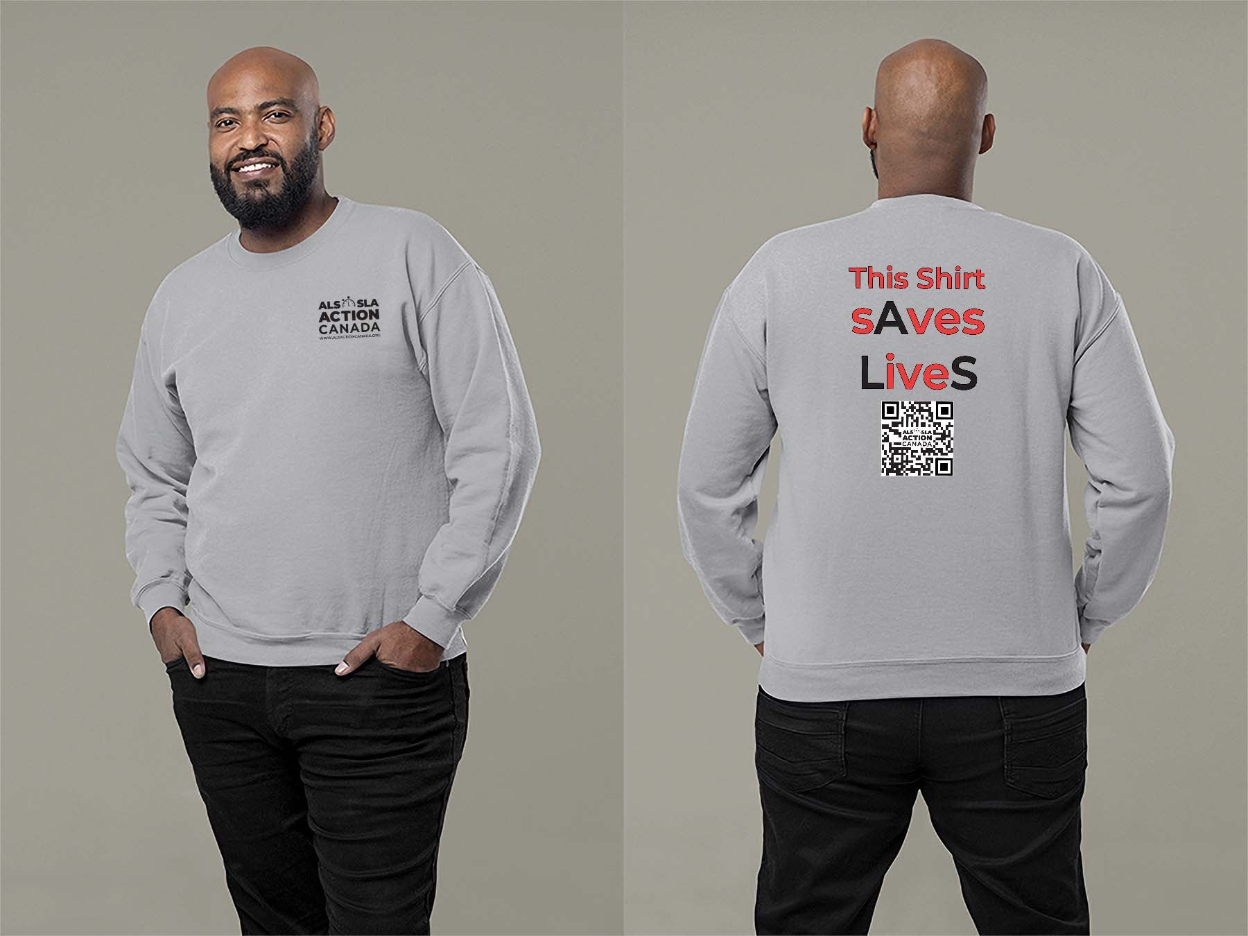 ALS Action Canada Saves Lives Sweatshirt Small Sport Grey