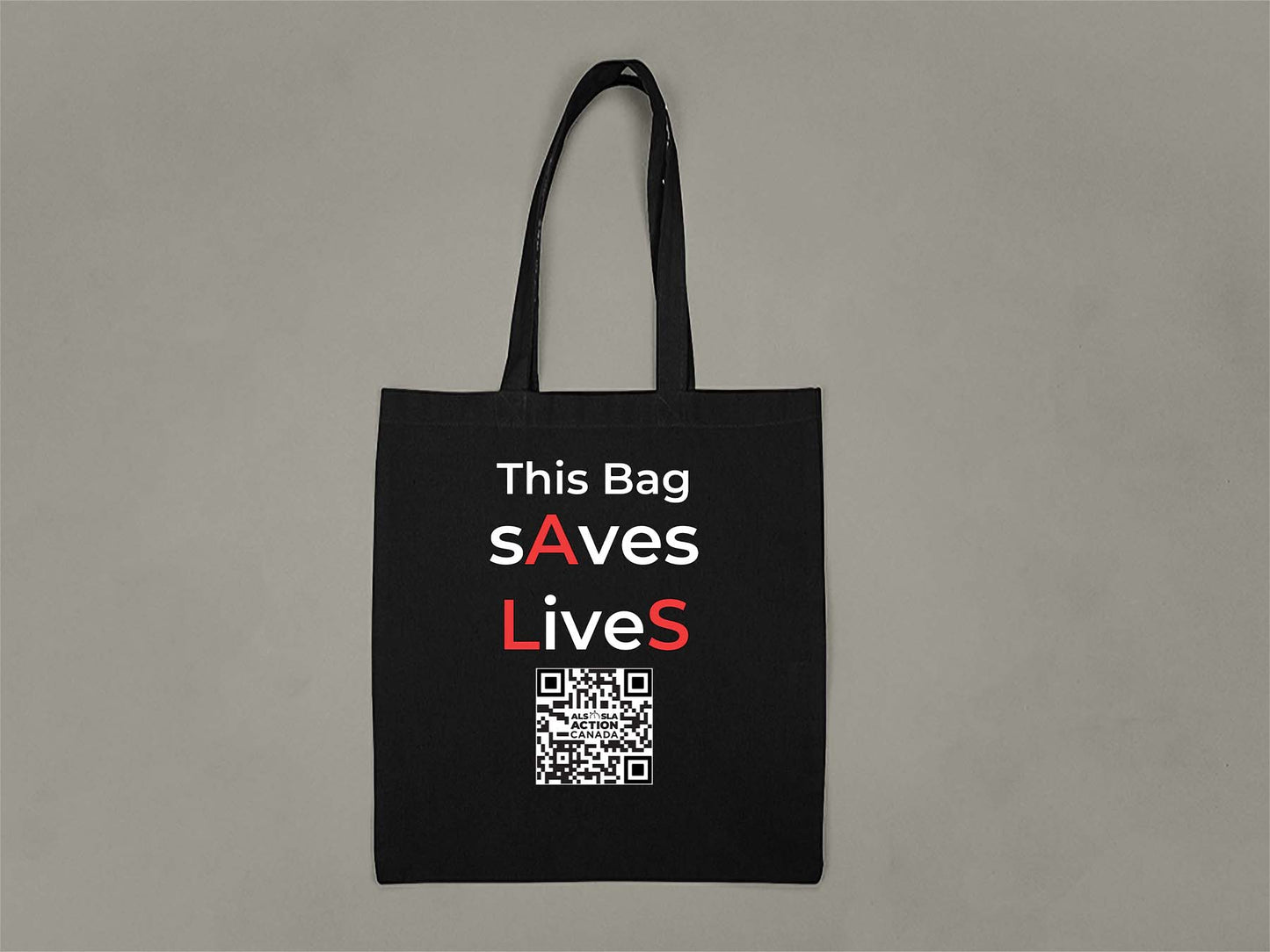 ALS Action Canada Saves Lives Tote Bag  Black