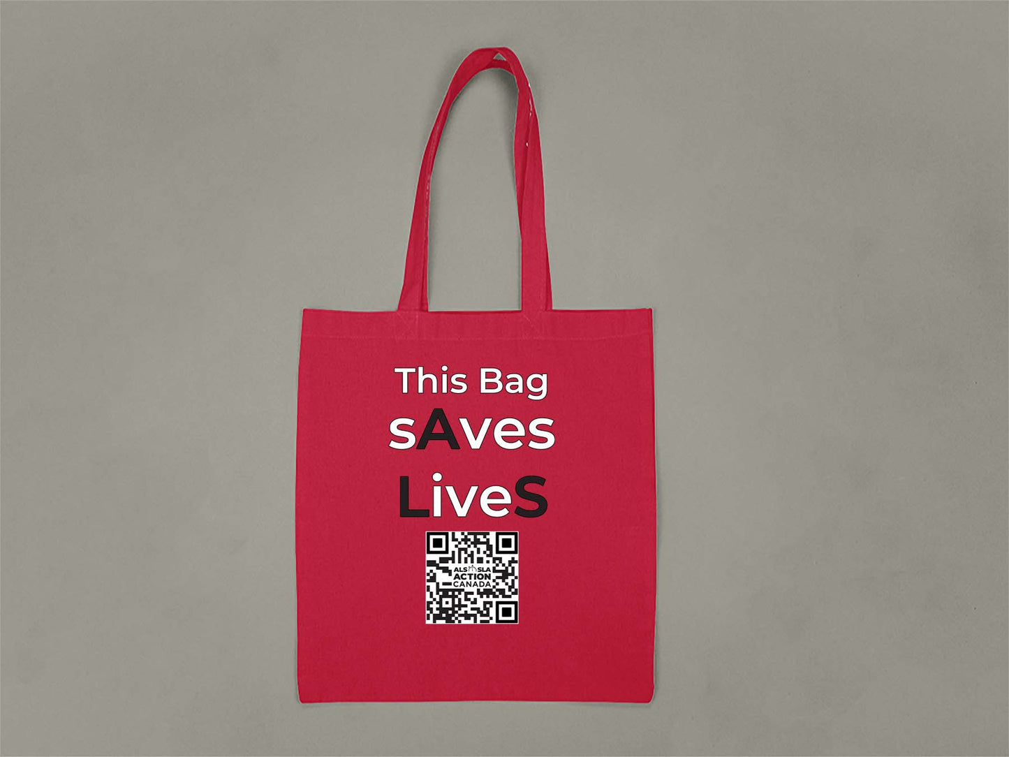 ALS Action Canada Saves Lives Tote Bag  Red