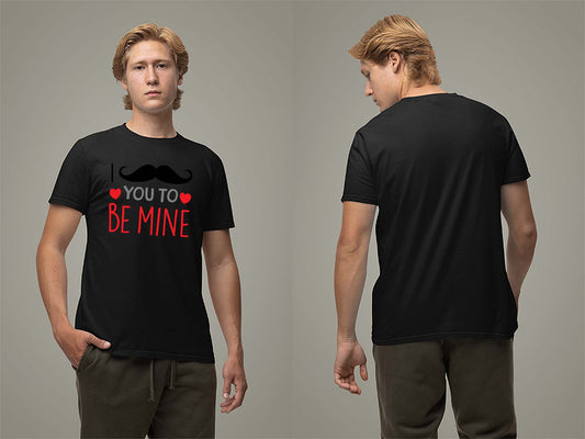 Fat Dave I Mustache You To Be Mine T-Shirt Small Black