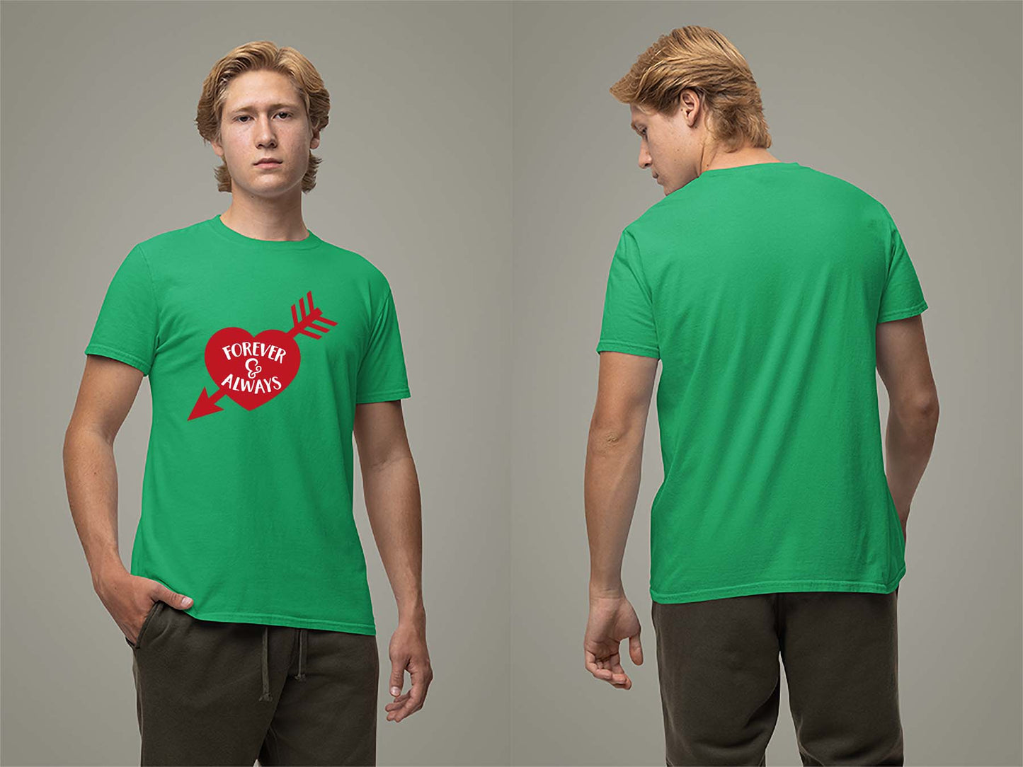 Fat Dave Forever & Always T-Shirt Small Irish Green