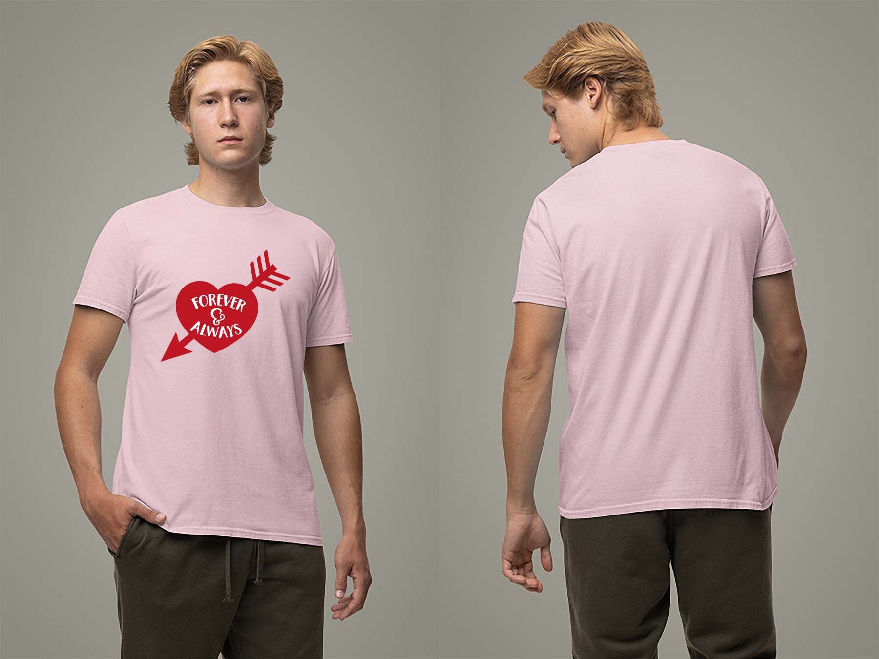 Fat Dave Forever & Always T-Shirt Small Light Pink