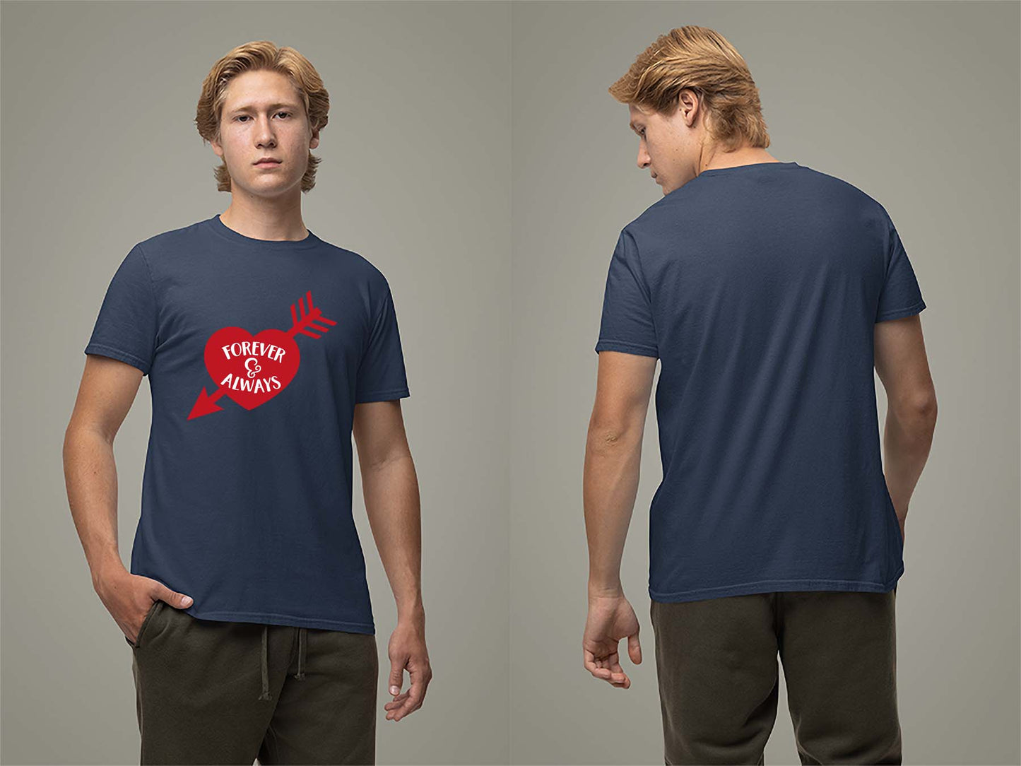 Fat Dave Forever & Always T-Shirt Small Navy