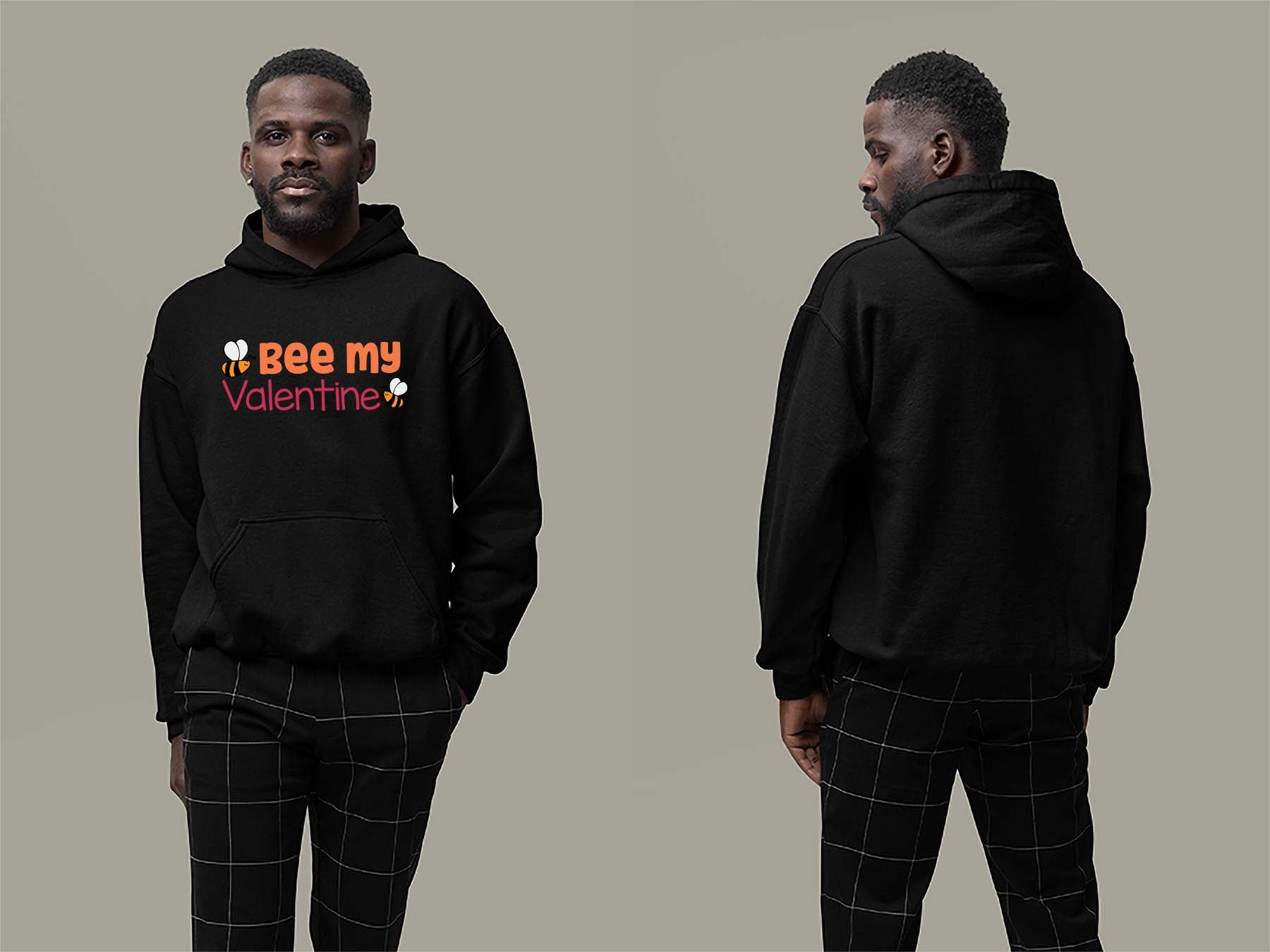 Fat Dave Bee My Valentine Hoodie Small Black