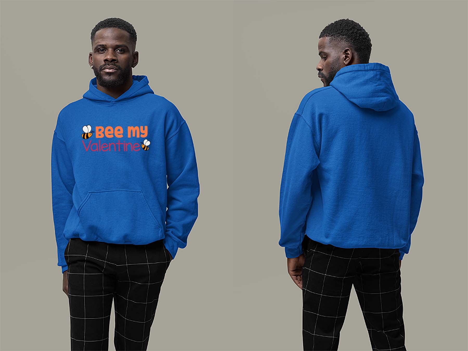 Fat Dave Bee My Valentine Hoodie Small Royal