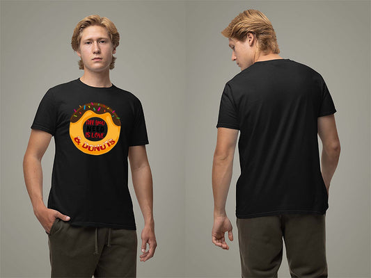 Fat Dave Love and Donuts T-Shirt Small Black