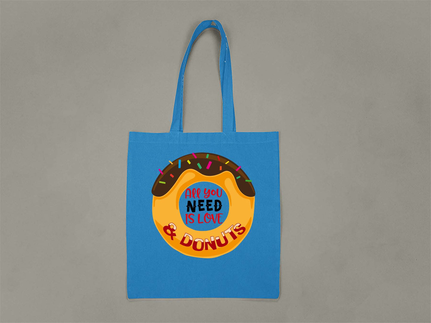 Fat Dave Love and Donuts Tote Bag  Sapphire