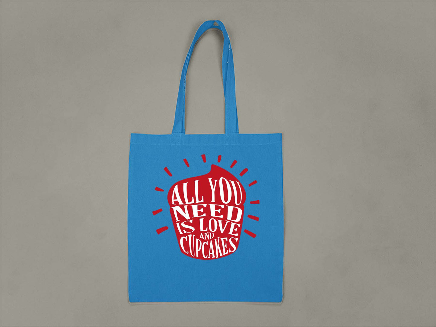 Fat Dave Love and Cupcakes Tote Bag  Sapphire