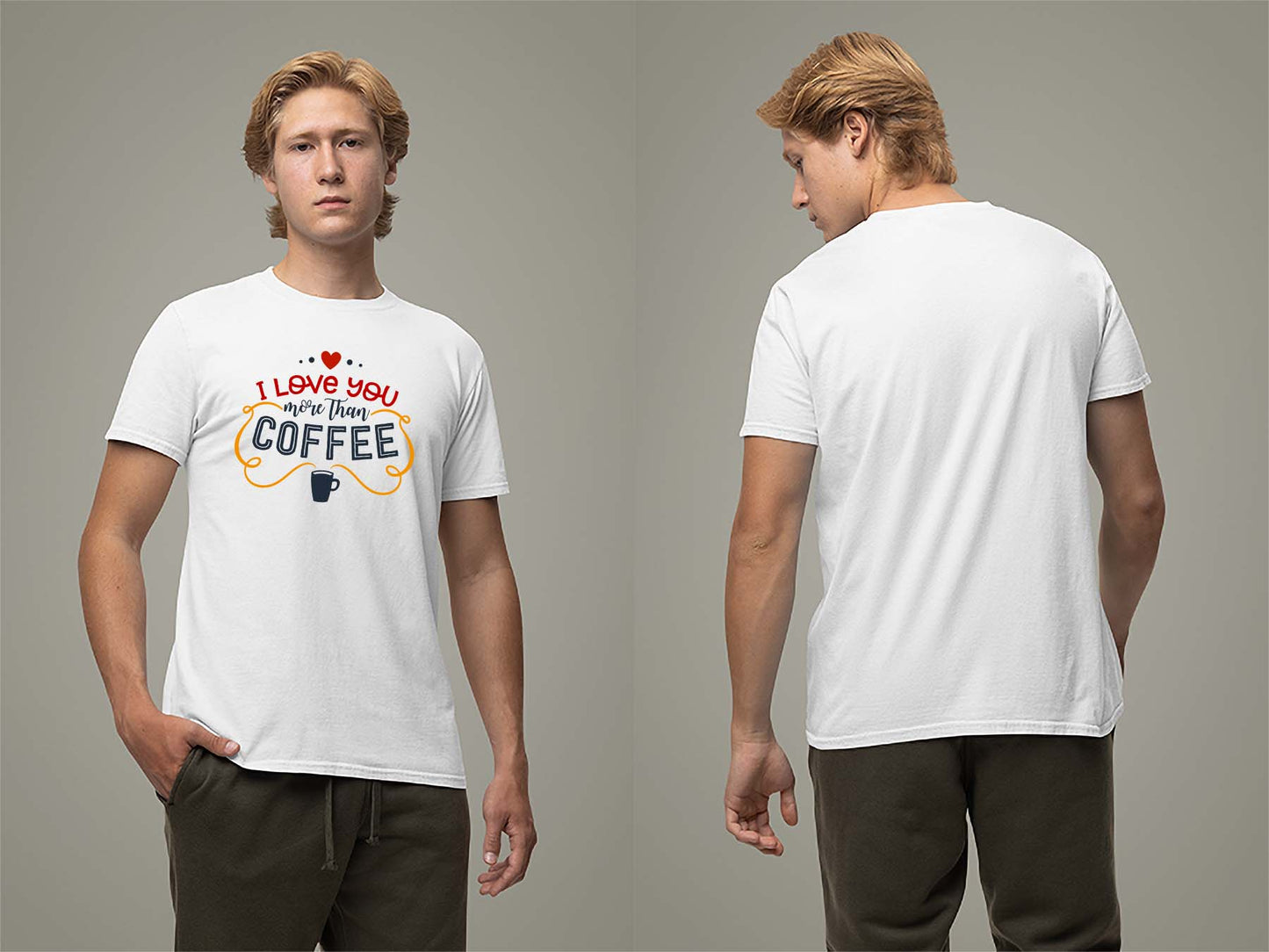 Fat Dave I Love You More Than Coffee T-Shirt Small White