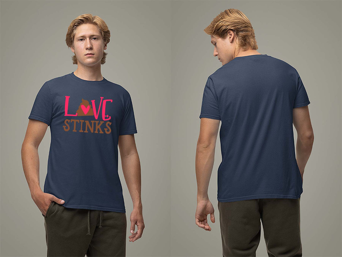 Fat Dave Love Stinks T-Shirt Small Navy