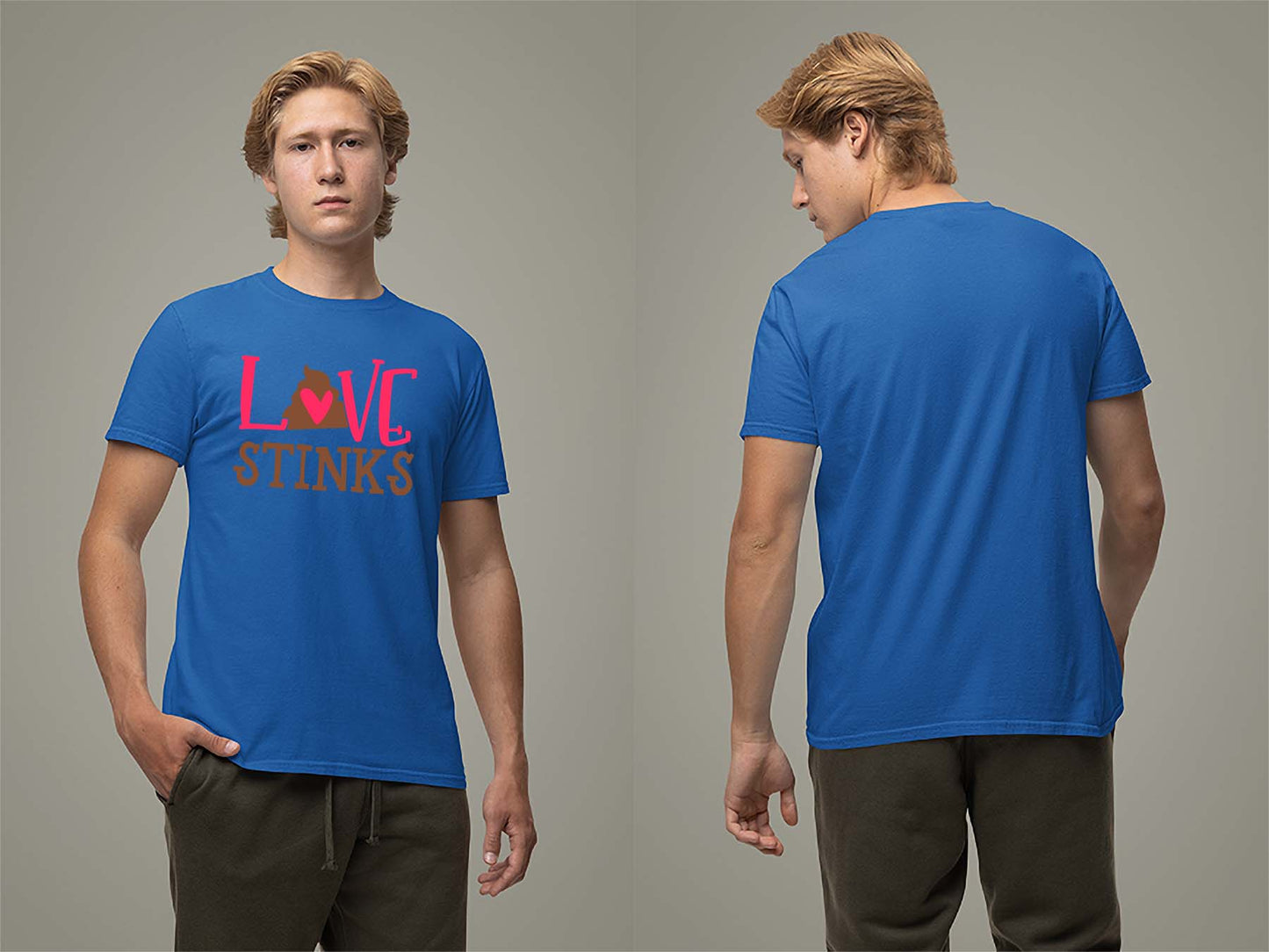 Fat Dave Love Stinks T-Shirt Small Royal