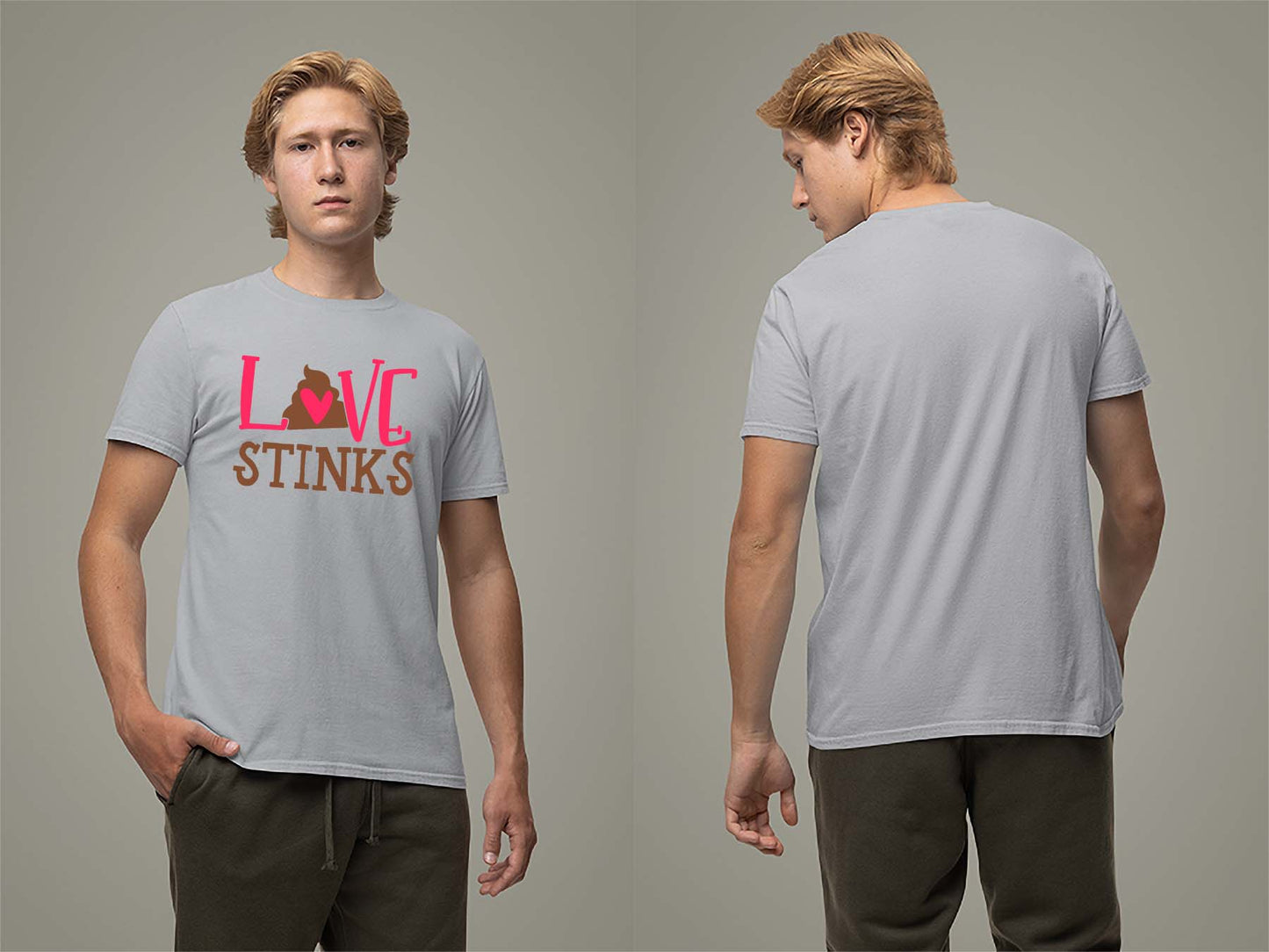Fat Dave Love Stinks T-Shirt Small Sport Grey