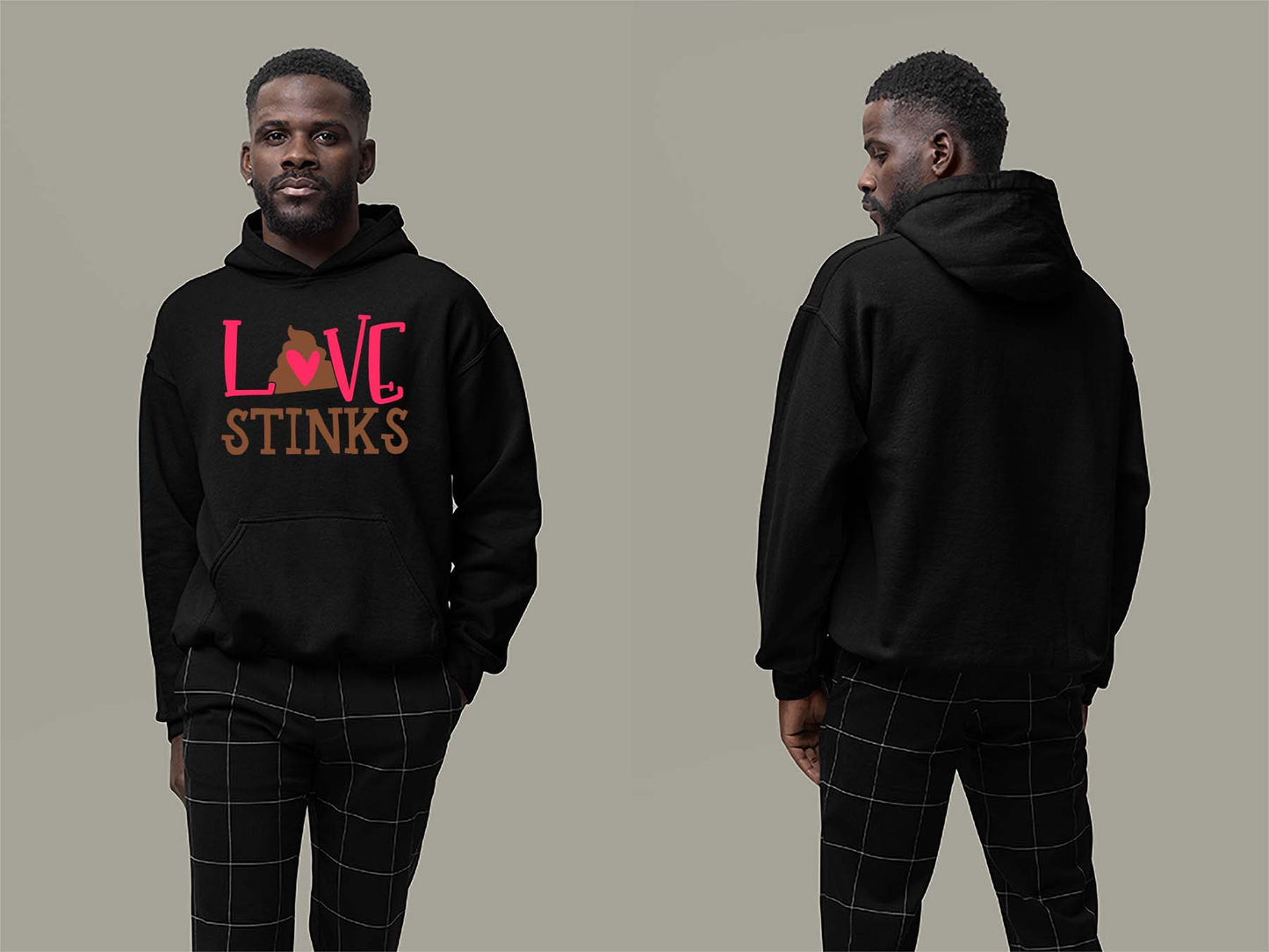Fat Dave Love Stinks Hoodie Small Black
