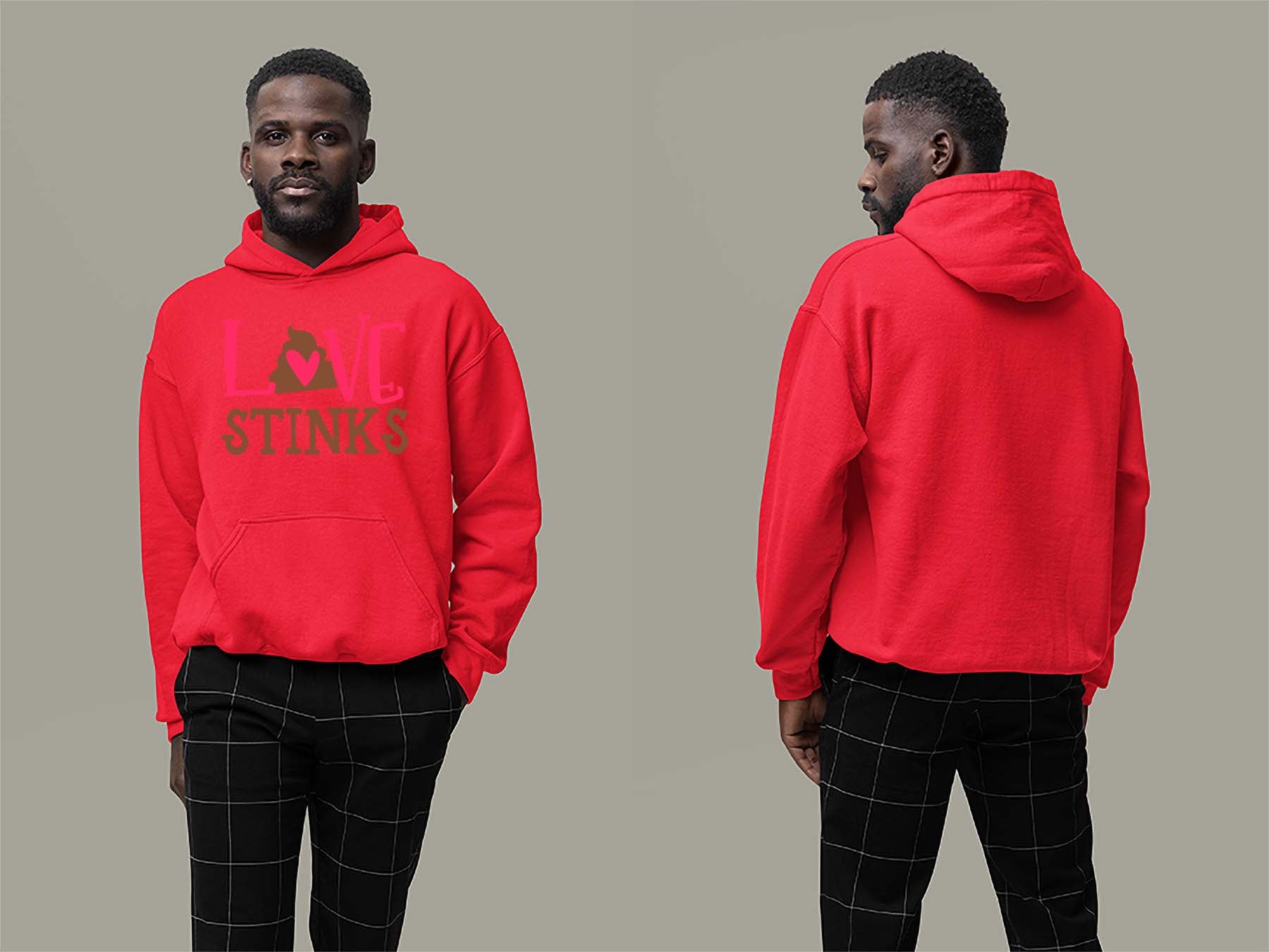 Fat Dave Love Stinks Hoodie Small Red