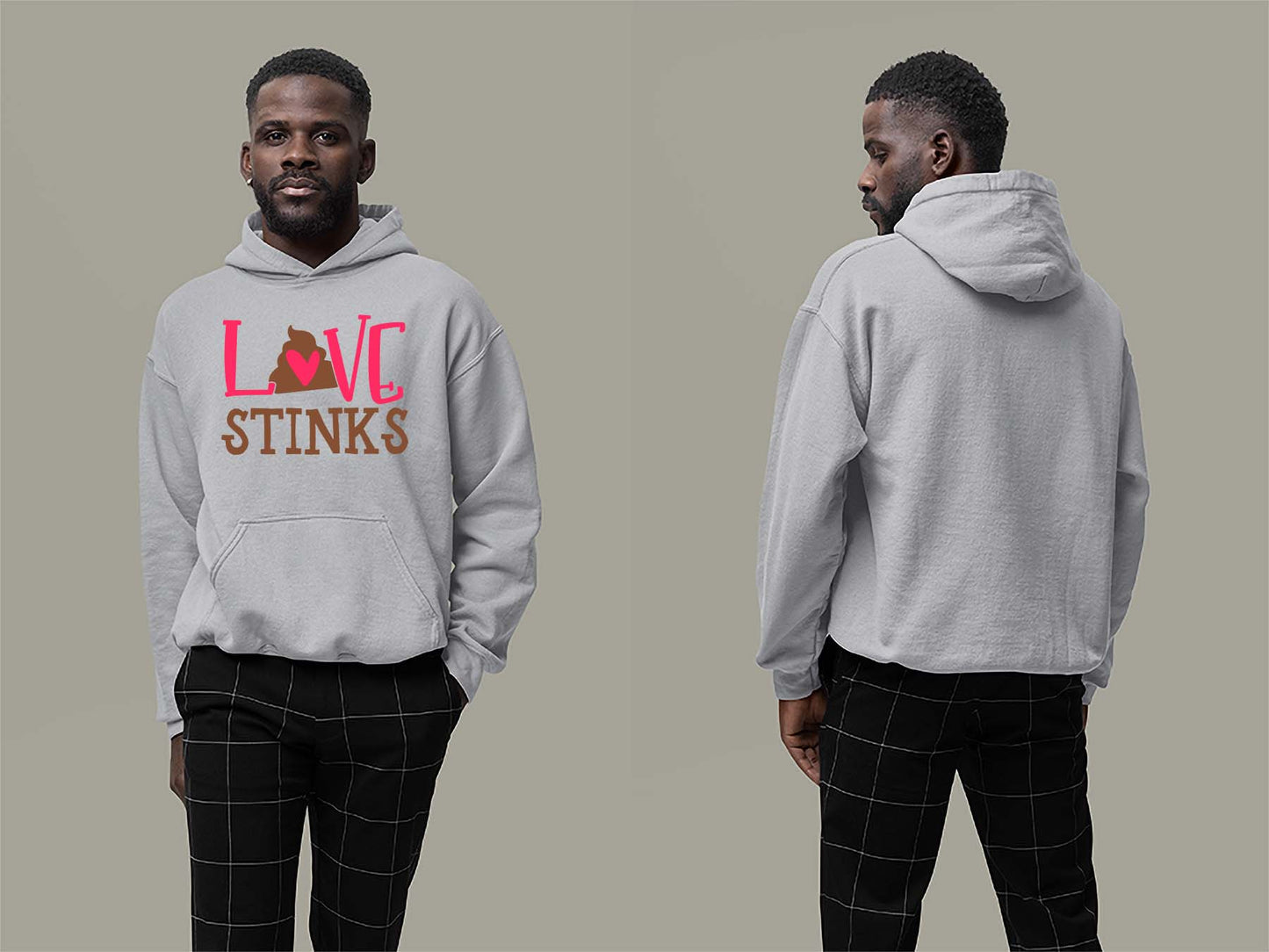 Fat Dave Love Stinks Hoodie Small Sport Grey