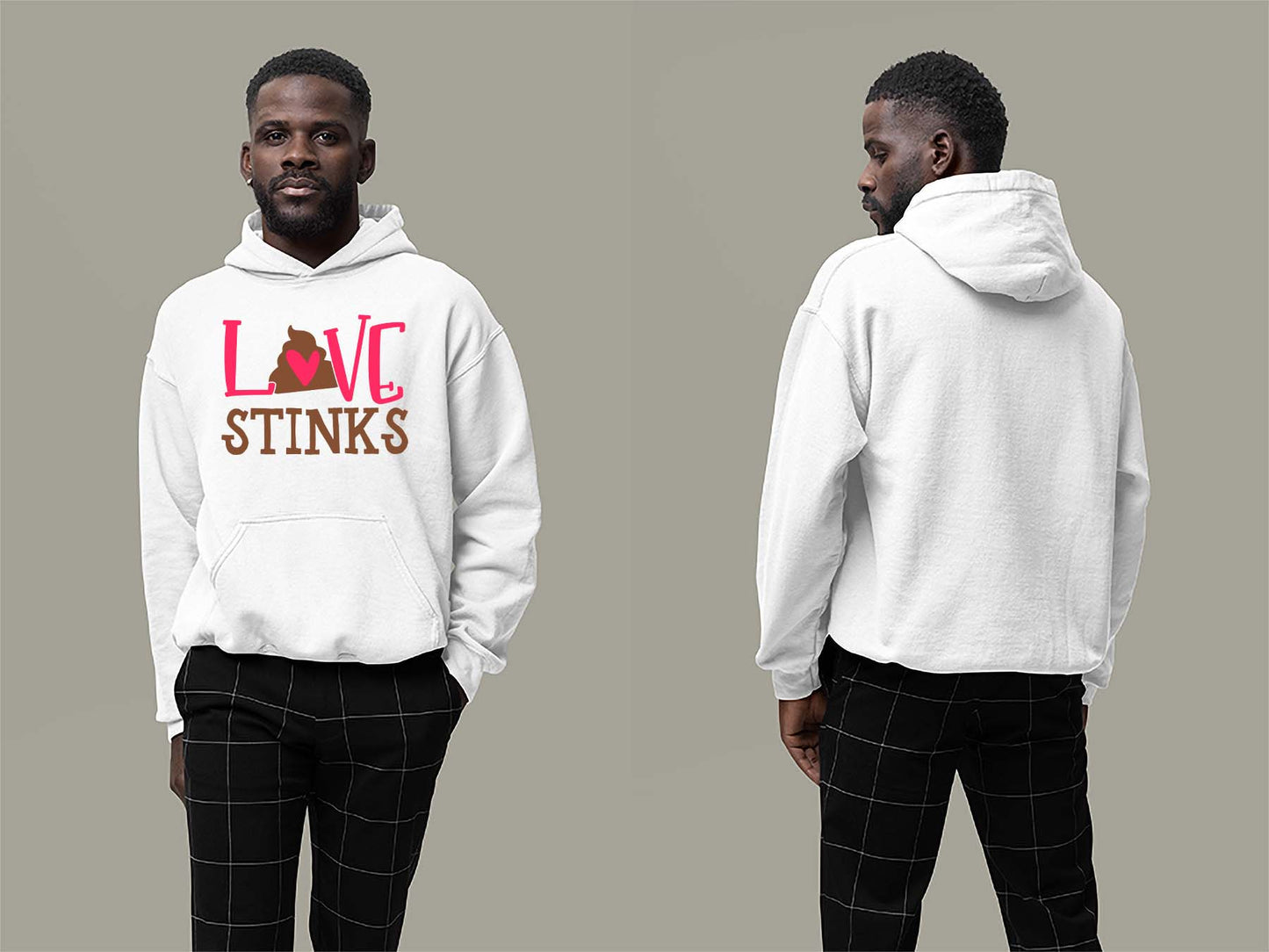 Fat Dave Love Stinks Hoodie Small White