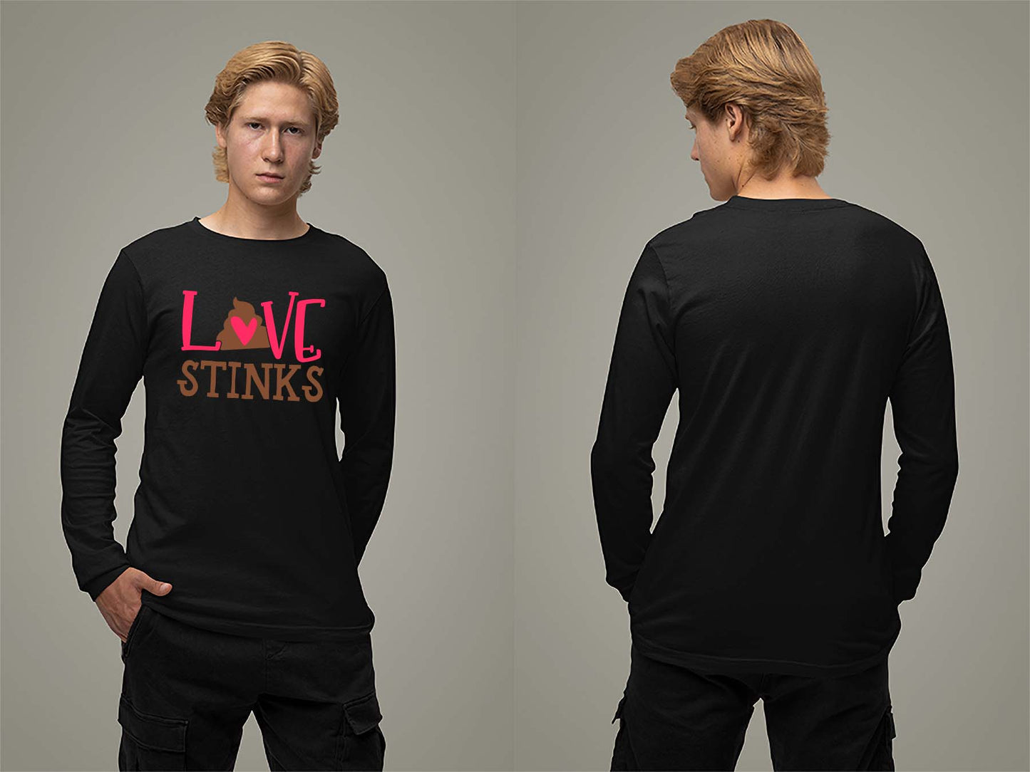 Fat Dave Love Stinks Long Sleeve Small Black