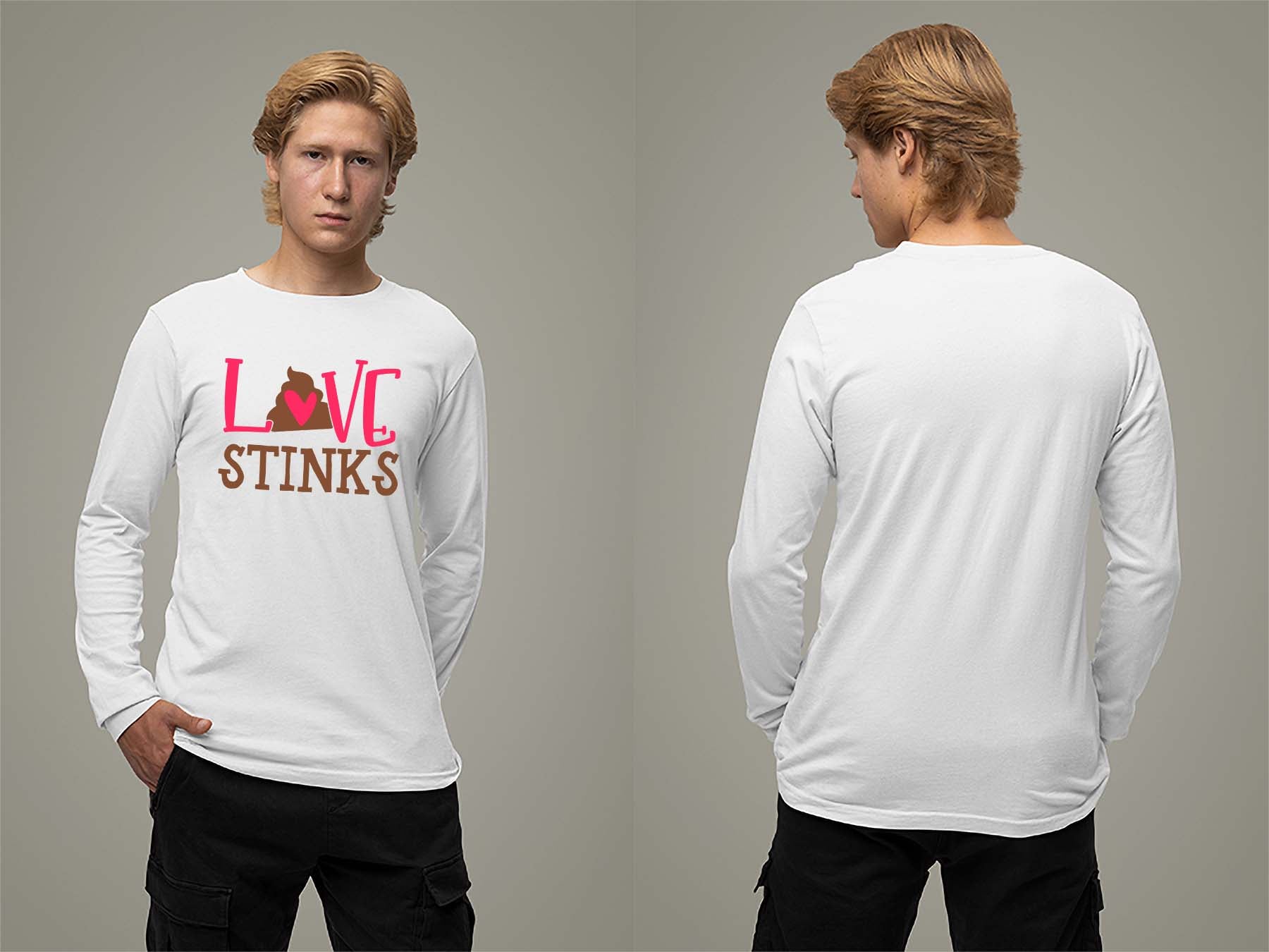 Fat Dave Love Stinks Long Sleeve Small White